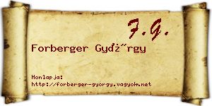 Forberger György névjegykártya