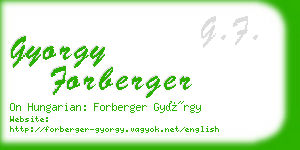 gyorgy forberger business card